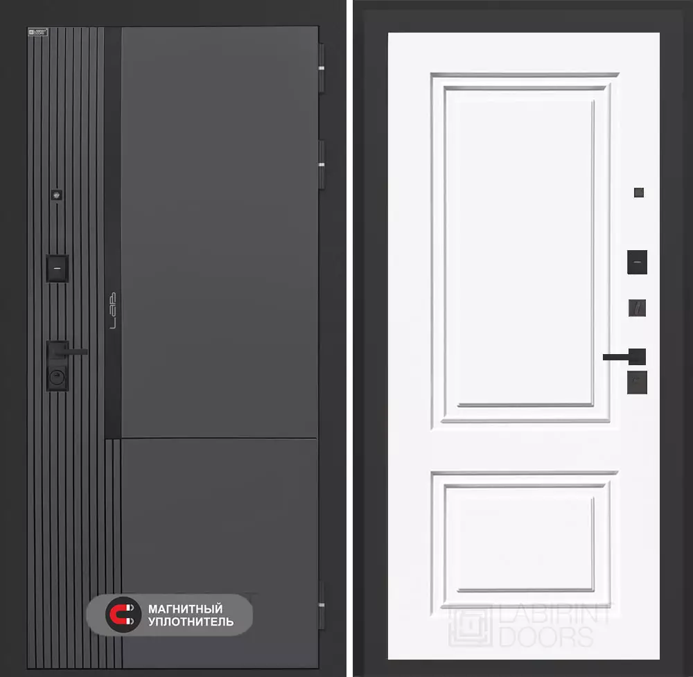 Входная дверь Лаб 2 Про 26 - Эмаль RAL 9003